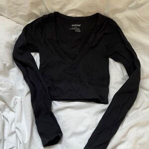 Garage Sonia Seamless Black Long Sleeve Top